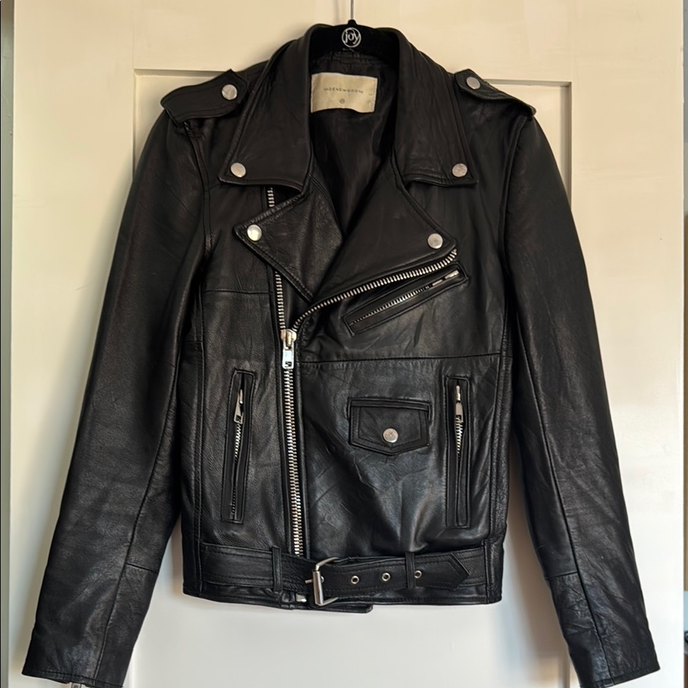 Upcycled leather biker jacket Deadwood